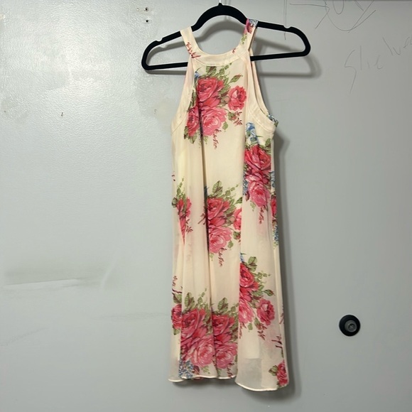 Betsey Johnson Floral Print Mini Swing Dress Size 2 Wedding Baby Shower Spring - Picture 2 of 6